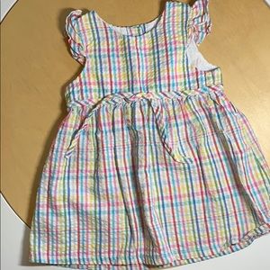 Vintage Osh Kosh rainbow plaid stripes dress